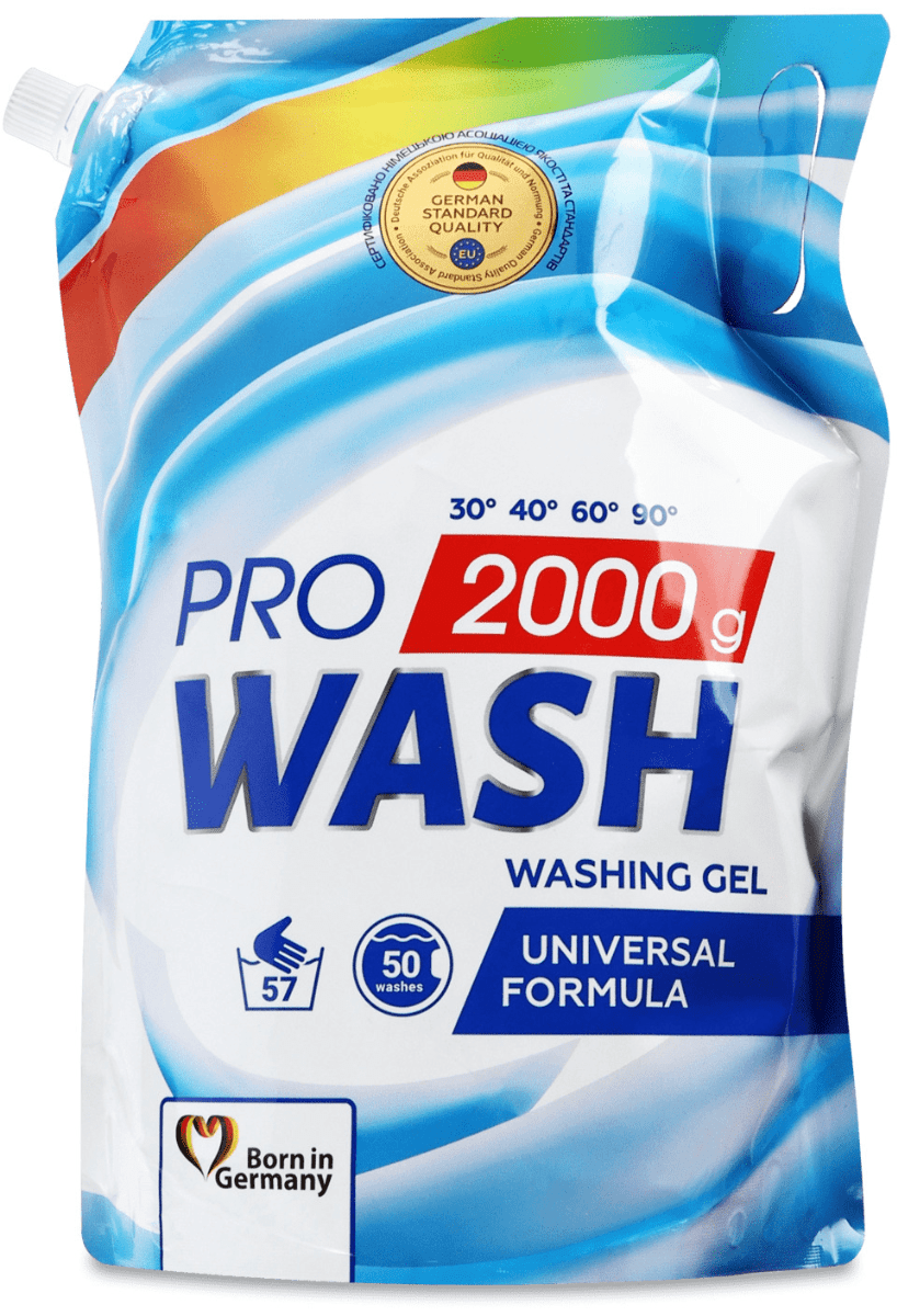 Гель для прання PRO WASH універсальний, 57 циклів прання, 2 л