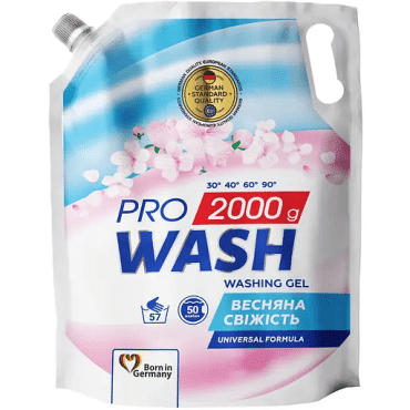 Гель для стирки универсальный PRO WASH «Весенняя свежесть», 2000 г (DOYPACK)
