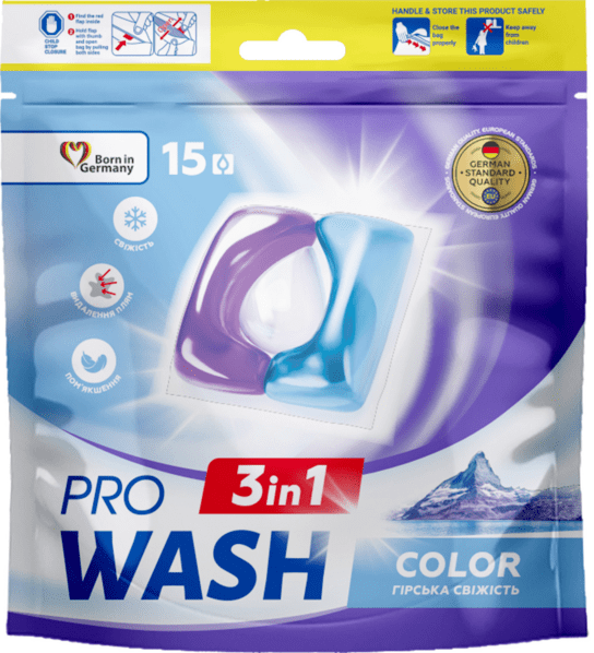 Капсули для прання ProWash гірська свіжість 15 шт. duypack