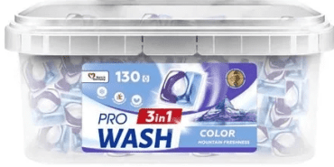 Капсули для прання ProWash Гірська свіжість контейнер з ручкою 130 шт.