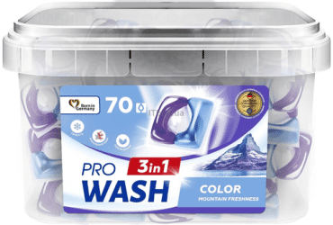 Капсулы для стирки ProWash Горная свежесть контейнер с ручкой 70 шт.