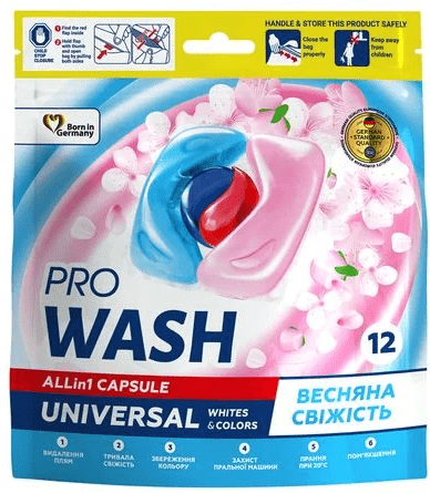 Капсули для прання ProWash весняна свіжість 12 шт.