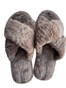 Тапочки домашние женские Twins HS меховые перекрестки chocolate (X) размер 40