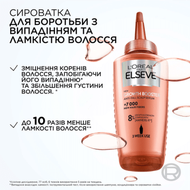 Сыворотка Elseve Growth Booster для борьбы с выпадением и ломкостью волос 102 мл фото 2
