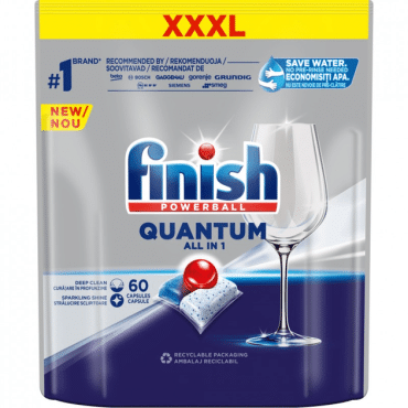 Таблетки для мытья посуды в посудомоечных машинах Finish quantum all in 1, 60 шт