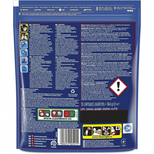 Засіб для посудомийних машин Finish Powerball Quantum All in 1 таблетки 60 шт.