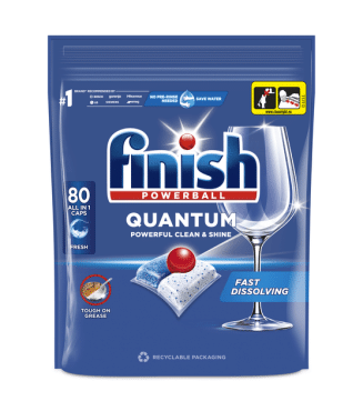 Засіб для миття посуду у посудомийних машинах, капсули Finish Quantum All in 1, 80 шт.
