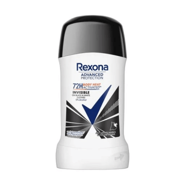 Антиперспірант-стік REXONA невидимий на чорному та білому 72 години, 50 мл