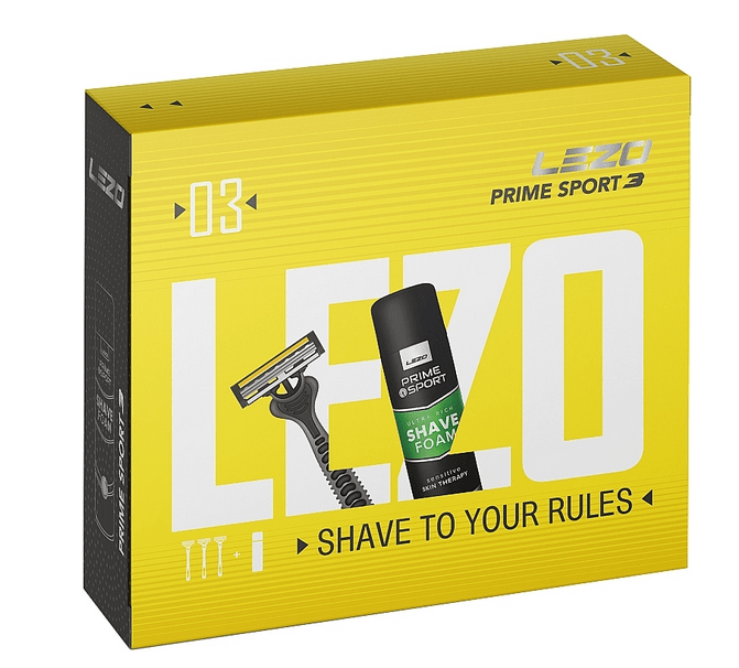 Набір Lezo Box Prime (станки Lezo Prime 3,3 шт + піна для гоління, 200 мл)