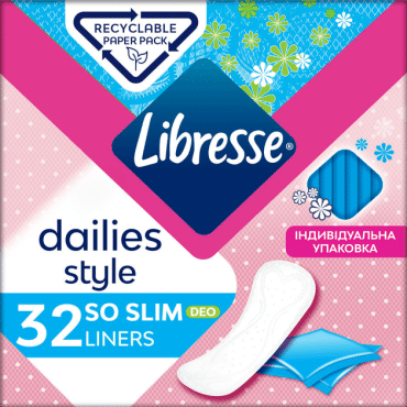 Ежедневные гигенические прокладки Libresse Dailies style So Slim Deo, 32 шт
