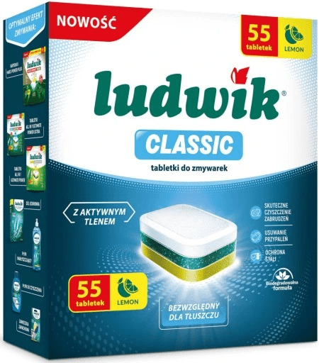 Таблетки для посудомийної машини, класік Ludwik 55 шт.
