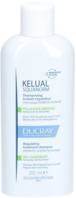 Шампунь Ducray Kelual Squanorm Regulating Treatment Shampoo Oily Dandruff проти жирної лупи 200 мл