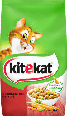 Сухой корм для кошек Kitekat говядина с овощами, 1,8 кг