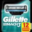 Сменные картриджи для бритья мужского лезвия Gillette Mach3 12 шт