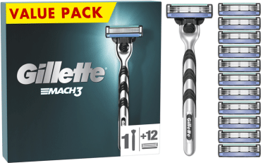Станок для бритья мужской бритва Gillette Mach3 с 12 сменными картриджами фото 1