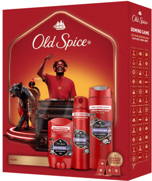 Подарунковий набір Old Spice Nightpanther дез стік 50 мл + дез спрей 150 мл + гель для душу-шампунь 250 мл + доміно