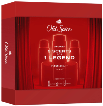 Подарунковий набір Old Spice Discovery Box гель для душу-шампунь 250 мл + дез спрей 150 мл +дез спрей 150 мл +дез стік 50мл +дез стік 50 мл