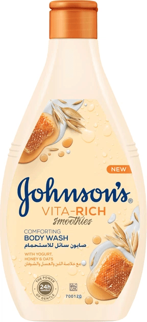 Гель для душу Johnson's Vita Rich смузі зволожуючий з йогуртом, вівсом і медом 400 мл фото 8