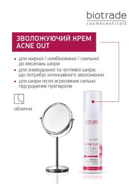 Крем-уход для лица с успокаивающим эффектом Biotrade ACNE OUT Гидро Актив 60 мл