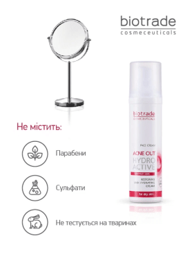 Крем-уход для лица с успокаивающим эффектом Biotrade ACNE OUT Гидро Актив 60 мл фото 3