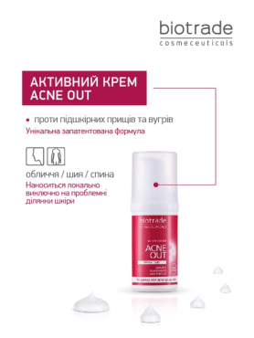 Крем для проблемной кожи склонной к акне или угревой сыпи Biotrade ACNE OUT 30 мл фото 1