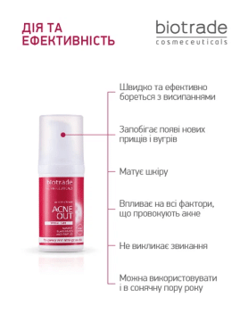 Крем для проблемной кожи склонной к акне или угревой сыпи Biotrade ACNE OUT 30 мл фото 2