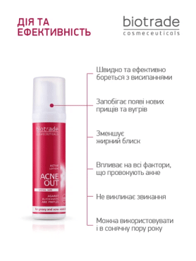 Лосьйон для жирної і проблемної шкіри Biotrade acne out 60 мл фото 2