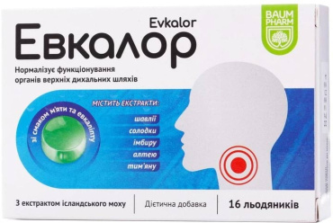 Льодяники Евкалор м'ята-евкаліпт 16, 40 г