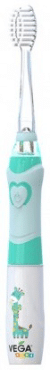 Электрическая детская звуковая зубная щетка VEGA kids vk-400b light-up голубая фото 1