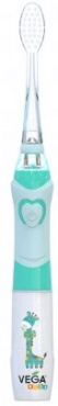 Электрическая детская звуковая зубная щетка VEGA kids vk-400b light-up голубая фото 2