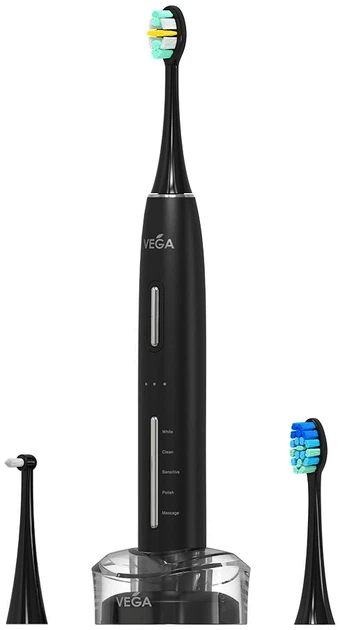 Электрическая звуковая зубная щетка VEGA sonic smart pro vt-800 b чёрная 1 шт.