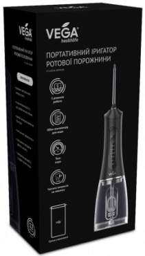 Портативный ирригатор полости рта Vega vt-1500 b черный 1 шт.