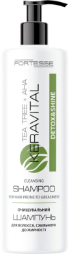 Шампунь Fortesse keravital detox&shine з чайним деревом та AHA-кислотами 400 мл