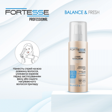 Термозахисний спрей Fortesse pro balance & fresh з антистатичним ефектом 150 мл фото 4