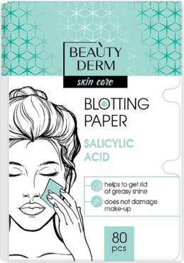 Серветки матуючі для обличчя Beauty Derm із саліциловою кислотою 80 шт
