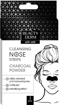 Смужки для носу очищуючі Beauty Derm з бамбуковим вугіллям 3 шт