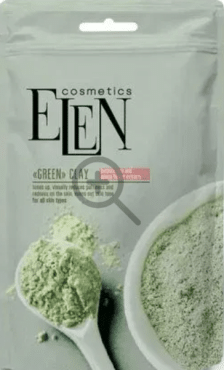 Глина зелёная ELEN cosmetics с экстрактом лопуха и арники 40 г