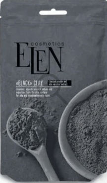 Глина чорна ELEN cosmetics з активованим вугіллям та екстрактом алое вера 40 г