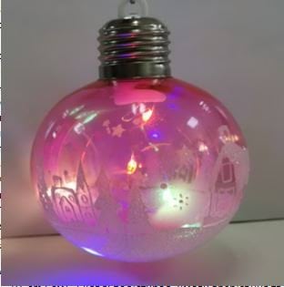 Прикраса ялинкова кулька з підсвіткою LED d=8 cm (к21), 1шт