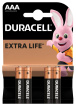 Щелочные батарейки DURACELL Basic AAA, в упаковке 4 шт. фото 1