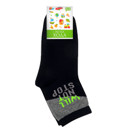 Легка хода Шкарпетки дитячі з написом "WILL NOT STOP", маріне, розмір 18-20 см,1 пара