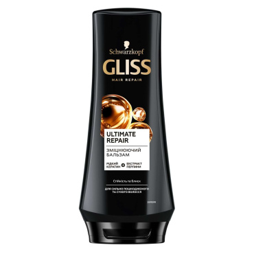 Укрепляющий бальзам GLISS Ultimate Repair для сильно поврежденных и сухих волос, 200 мл.