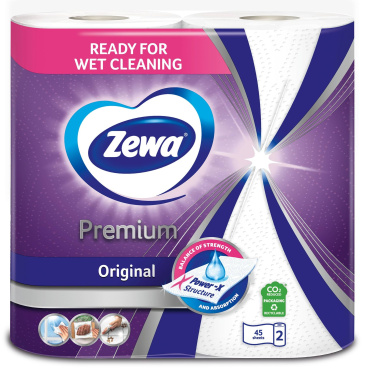 Zewa Premium бумажные полотенца 2 слоя 2 рулона 45*2 отрывов фото 1