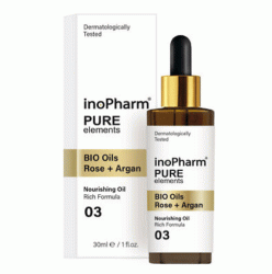 InoPharm сироватка для обличчя та шиї анивіковий догляд Bio Rose oil & bio Argan Oil, 30мл