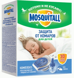 Mosquitall "Нежная защита для детей" электрофумигатор + жидкость от комаров 45 ночей