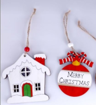 Подвеска деревянная Merry Christmas 10.5x10.5cm (к21), 1шт