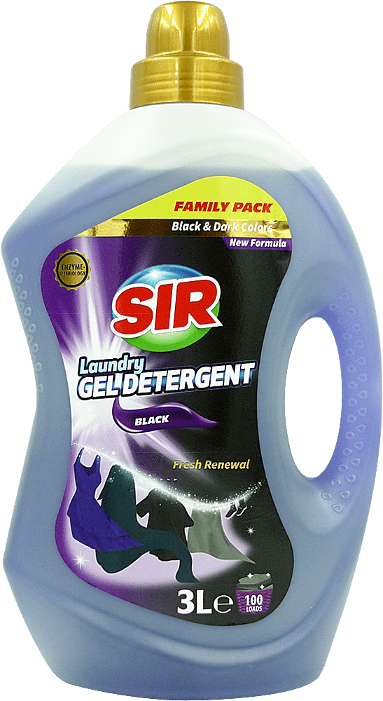 SIR средство для стирки жидкое для темных тканей, 3л