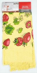 Полотенце кухонный с рисунком фрукты-овощи, 38*63 см