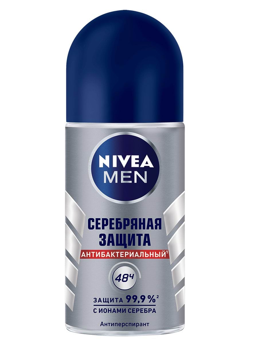 Дезодорант Nivea Men 50 мл Серебряная защита антибактериальный шариковый антиперспирант с ионами серебра