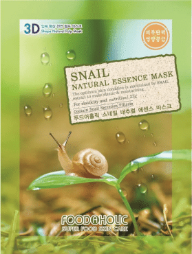 Тканевая маска для лица FOODAHOLIC natural essence с муцином улитка 23 мл